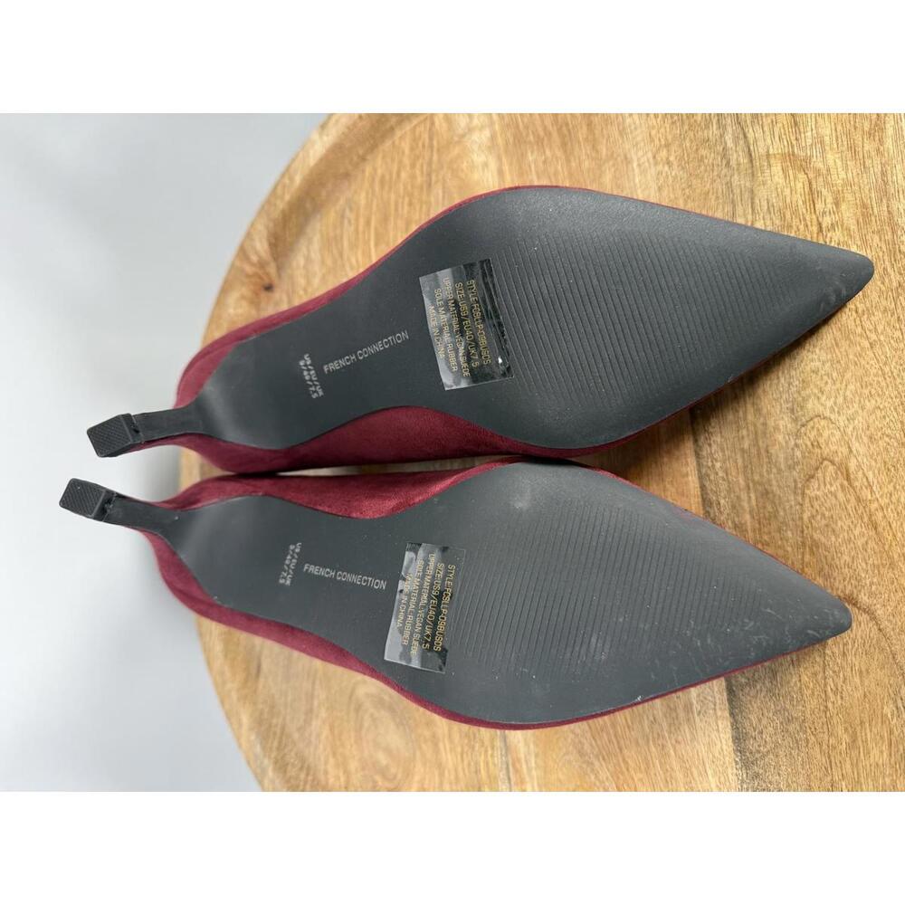 French Connection Burgundy Suede Pointed Toe Stiletto Heels Size 9 NWB - Picture 3 of 14